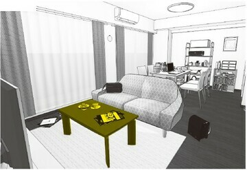 ［図表8］大きすぎるリビングテーブル 出典：『狭い部屋でも快適に暮らすための家具配置のルール』（彩図社）より抜粋