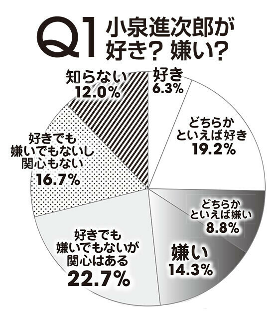 「好き」寄りと「嫌い」寄りの合計は拮抗。また、意外にも（？）女性人気が取り立てて高いというわけではなく、老若男女から満遍なく好意もヘイトも関心も集めている