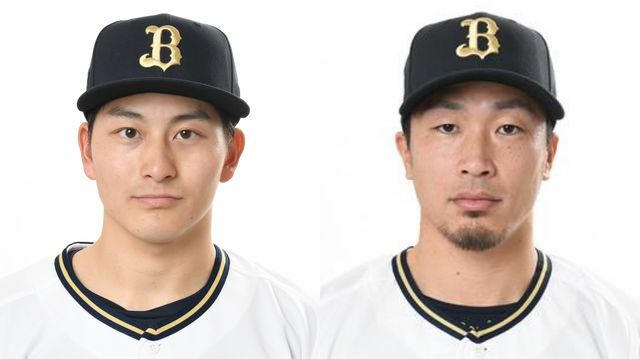 左からオリックスの高島泰都投手、安達了一選手