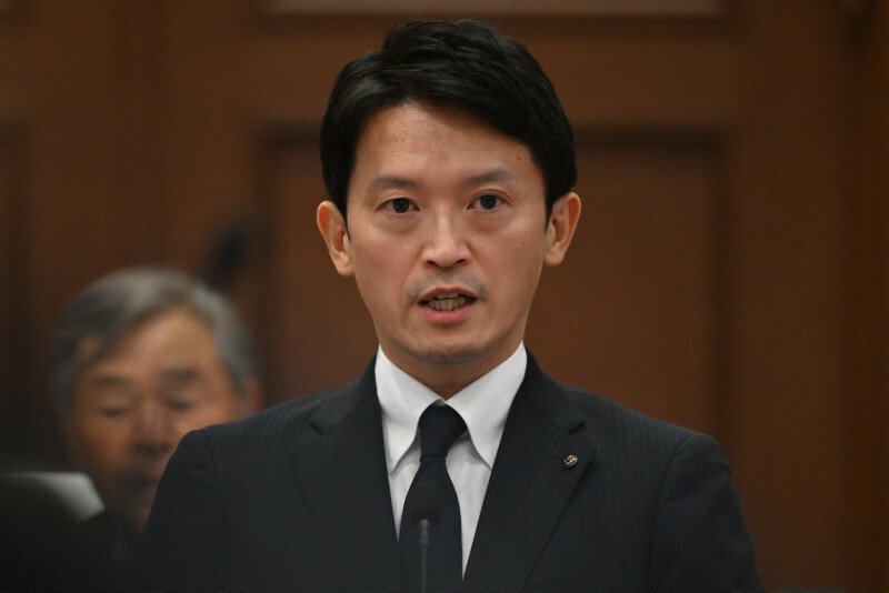 兵庫県議会9月定例会が開会し、発言する斎藤元彦・同県知事＝神戸市中央区で2024年9月19日午前11時17分、大西岳彦撮影