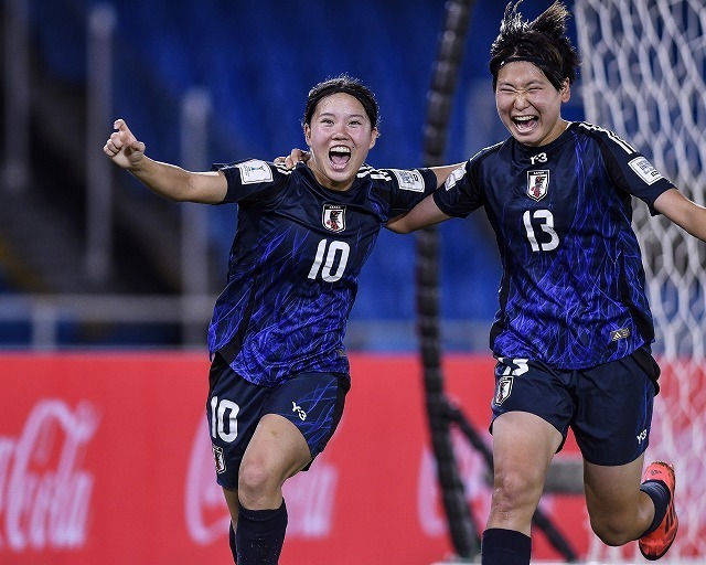 松窪（10番）が圧巻２発。オランダをくだして決勝に駒を進めたヤングなでしこ。（C）Getty Images