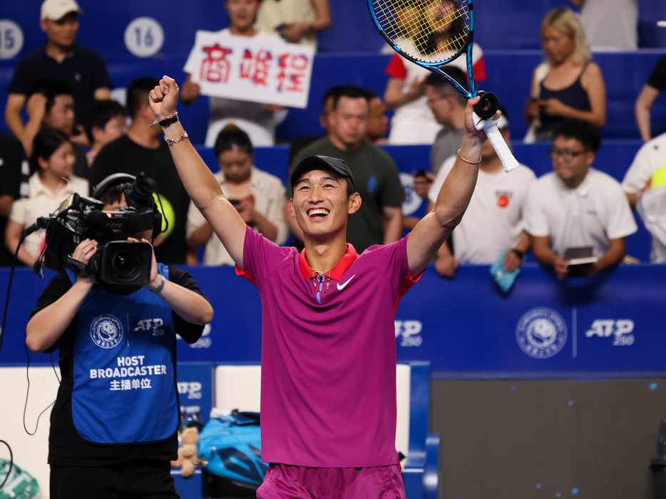 「成都オープン」（中国・成都）で決勝に進出したシャン・ジュンチャン（中国）（Getty Images）