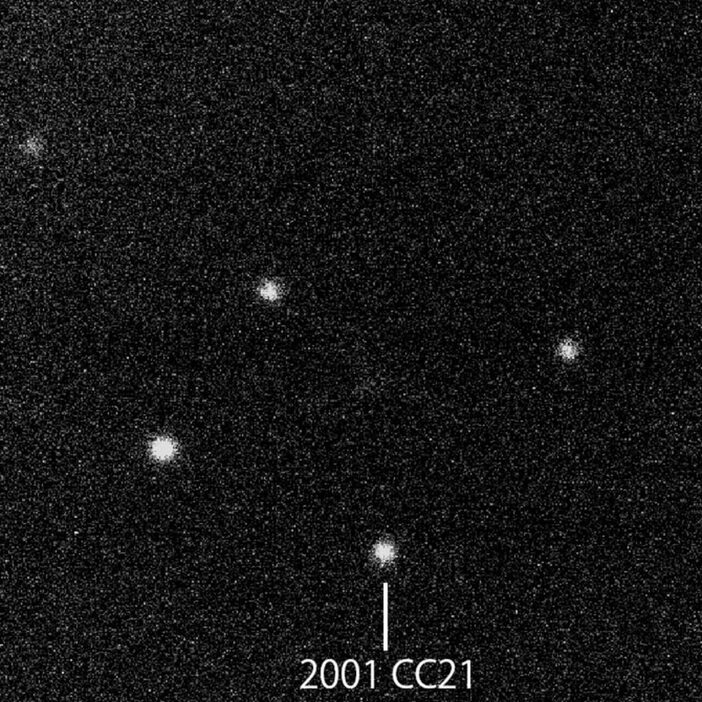 なよろ市立天文台のピリカ望遠鏡で、2023年1月15日に撮影されたトリフネ（2001 CC21）。（Credit: 北海道大学）