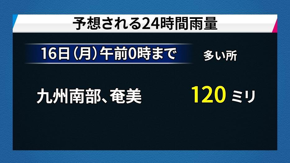 予想される24時間雨量