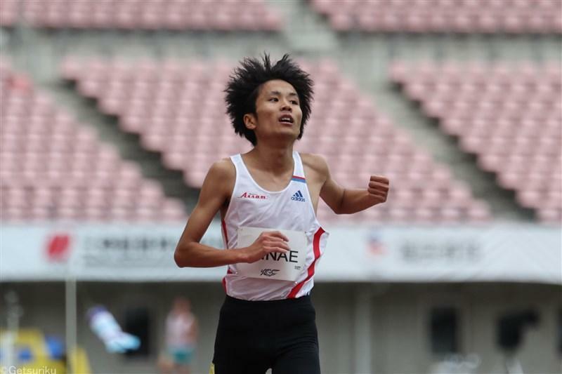 男子3000m障害を優勝した新家裕太郎