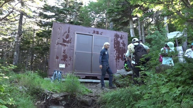 噴火の後に設置されたシェルター