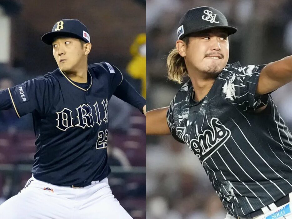 オリックス・田嶋大樹、西武・髙橋光成(C)Kyodo News