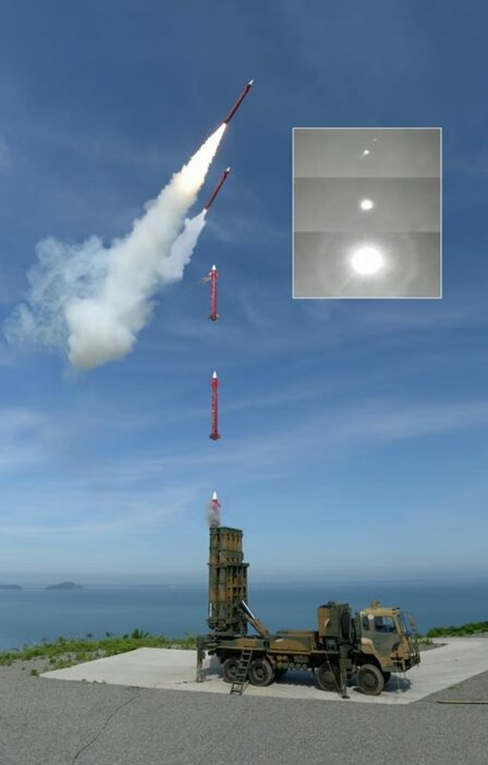 中距離地対空誘導武器「天弓II」の射撃イメージ(c)MONEYTODAY