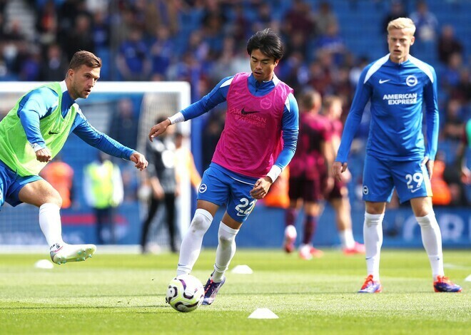 フォレスト戦に臨む三笘。リーグ戦３試合ぶりの勝利に導けるか。(C)Getty Images