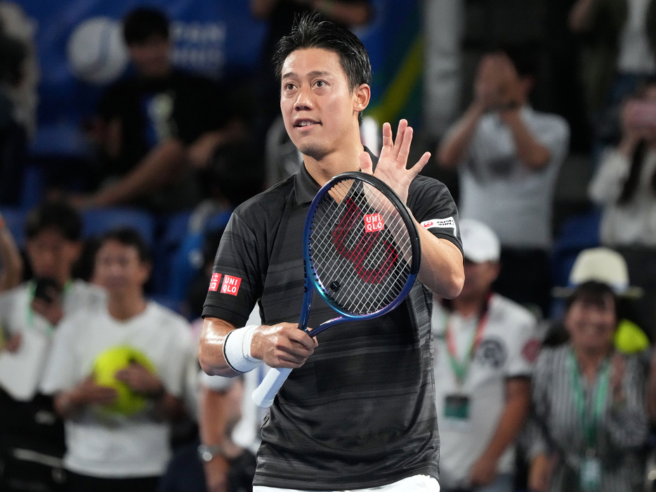 写真は木下グループジャパンオープン（東京・有明テニスの森）での錦織圭（ユニクロ）（Getty Images）