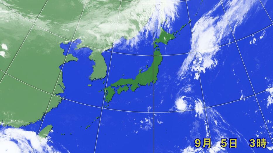 5日(木)午前3時の気象衛生画像