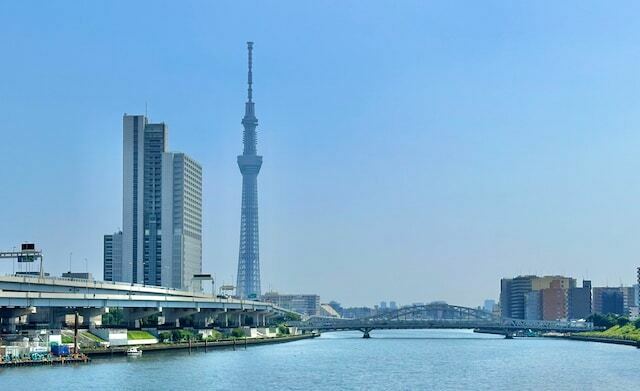 東京スカイツリー・首都高速6号線・白鬚（しらひげ）橋の風景。隅田川花火大会の時も良さそう