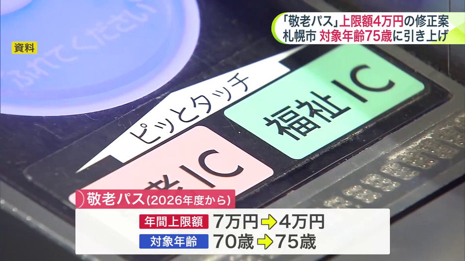 札幌市は「敬老パス」の修正案を市議会に提出