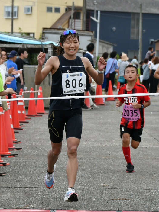 ハーフ女子優勝の森田選手＝同