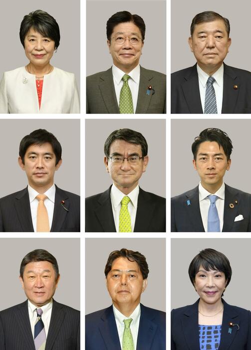 自民党総裁選に立候補した顔触れ