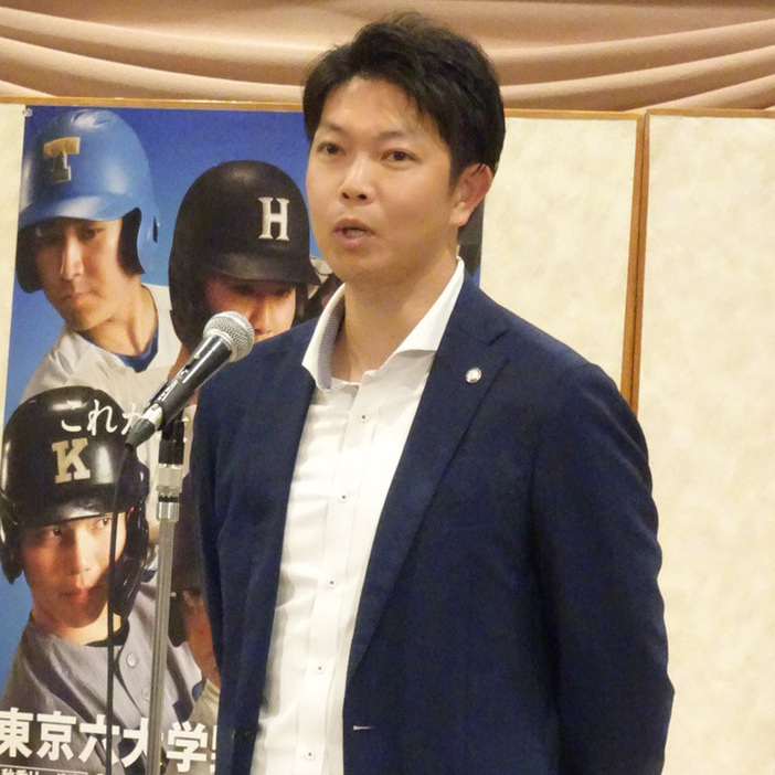 今秋からベンチ入りする立大・戸村コーチはNPB通算17勝。プロ10年の経験を惜しみなく、学生に落とし込む[写真=BBM]