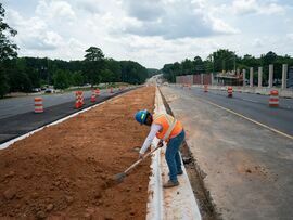 <p>A construction worker in Raleigh, North Carolina, US, on Wednesday, July 17, 2024.</p>