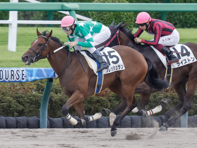 中山4R新馬戦を制したフレッシュラン(撮影：下野雄規)