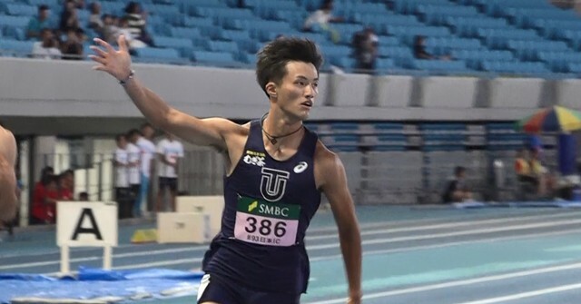 100mで10秒09をマークし優勝した柳田大輝選手