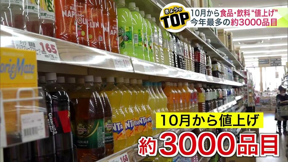 10月から約3000品目が値上がりに