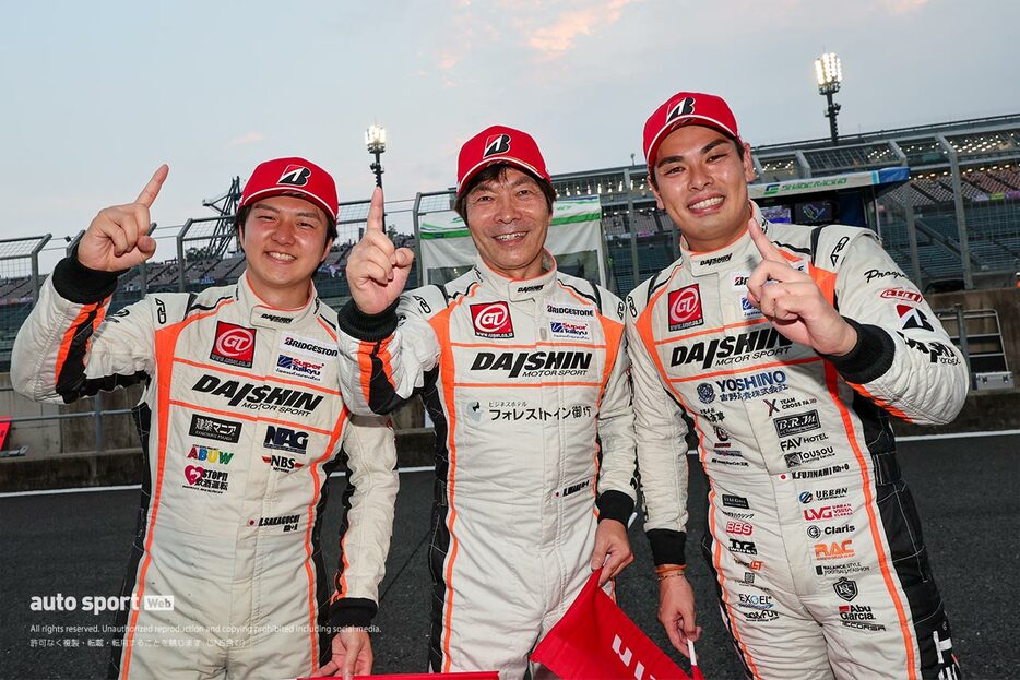 2024スーパー耐久第4戦もてぎ　ST-Xクラスを制したDAISHIN GT-R GT3の今田信宏／藤波清斗／坂口夏月組