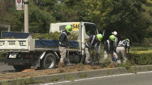 プロムナード化の工事が始まった高松市サンポート地区