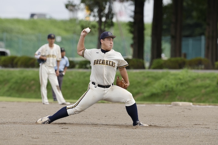 3失点はしたが打線の援護もあり勝利投手となったJBSの井手