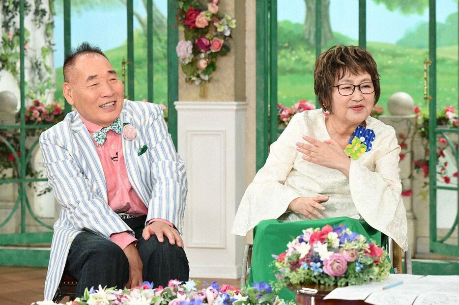 9月17日放送の「徹子の部屋」に出演した宮川大助さん（左）と花子さん＝テレビ朝日提供