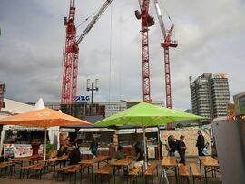 Street food vendors at a street market in Berlin. Photographer: Krisztian Bocsi/Bloomberg