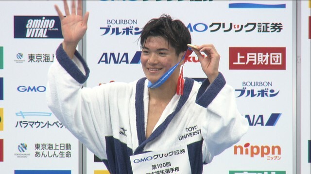 インカレ初出場で優勝した松下知之選手(19)