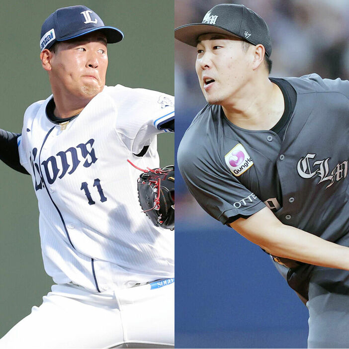 西武・上田大河（左）とロッテ・西野勇士