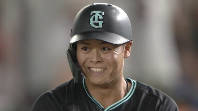 9回土壇場に同点打を放った巨人の中山礼都選手(画像：日テレジータス)