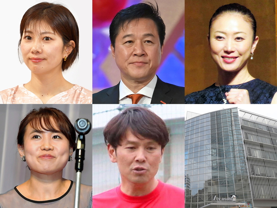 　（左上から時計回りに）潮田玲子氏、川合俊一氏、田中雅美氏、テレビ朝日、福田正博氏、平野早矢香氏