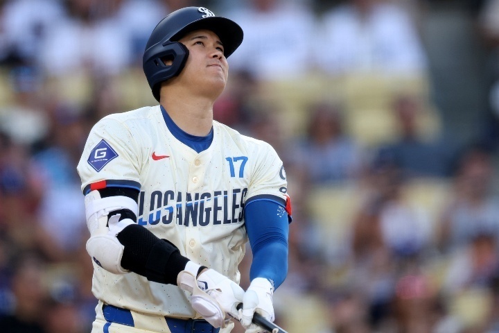 大谷は初回にHR性の大飛球を放つも柵越えはならず。無安打に終わった。(C) Getty Images