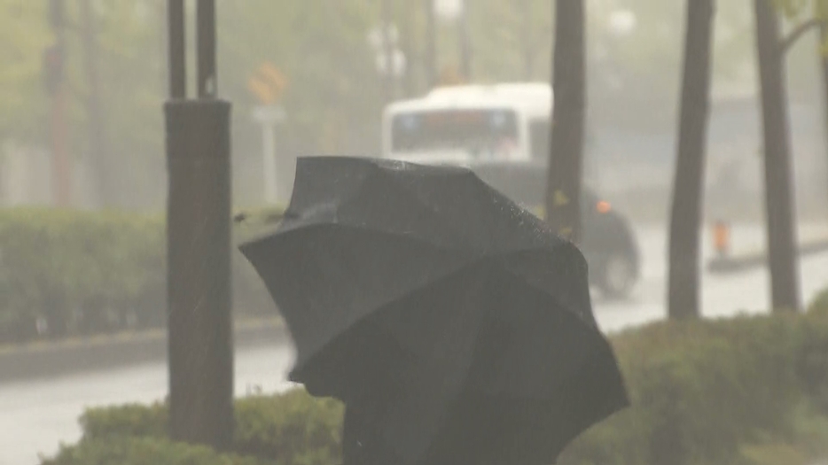 台風接近時の福岡市