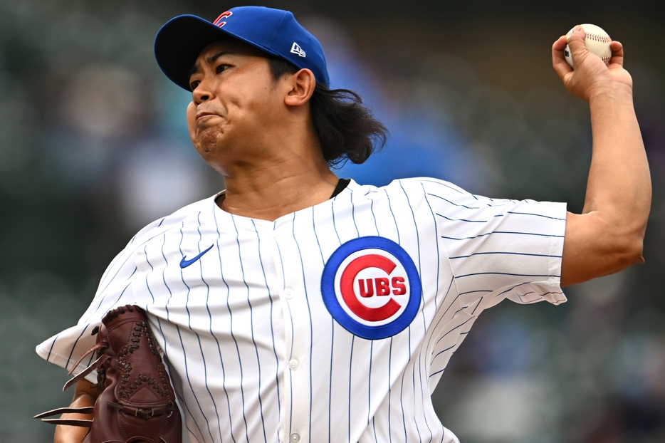 雨天による試合開始遅れも、今の今永には何の影響ももたらさなかった。(C)Getty Images