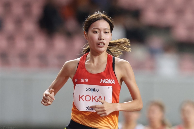 女子5000mで5位に入った小海遥