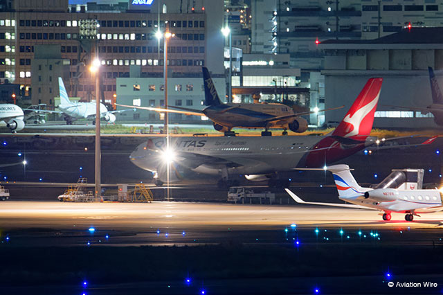 羽田再配分枠で3路線を申請したカンタス航空（中央）＝PHOTO: Tadayuki YOSHIKAWA/Aviation Wire