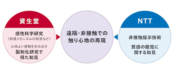 資生堂の感性科学研究の知見とNTTの非接触提示技術を融合させる