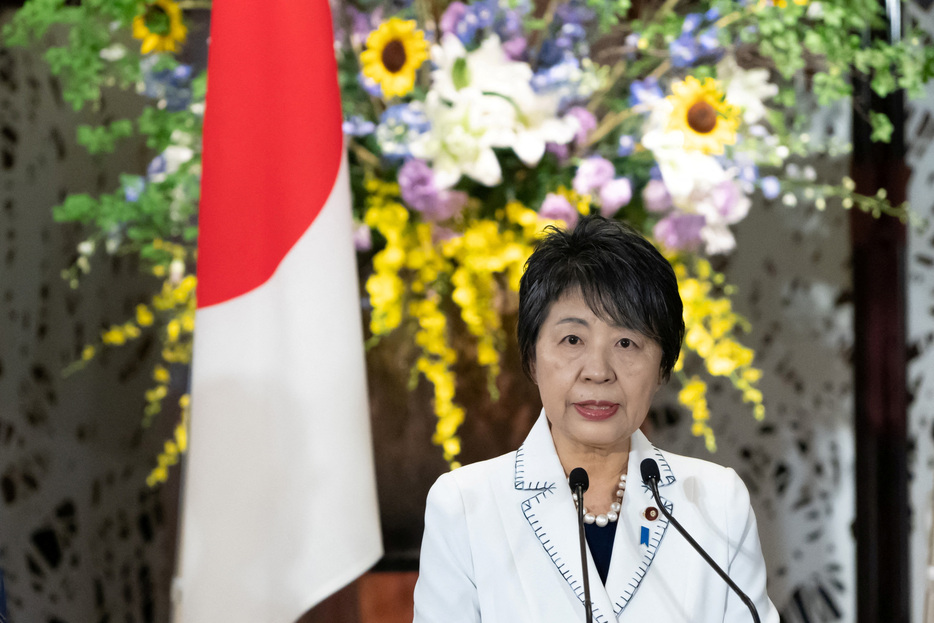 　９月２４日、  中国外務省は王毅外相が２３日に米ニューヨークで上川陽子外相（写真）と会談し、先週中国南部広東省深センで日本人男児が刺殺された事件について協議したと発表した。東京都内で７月代表撮影（２０２４年　ロイター）