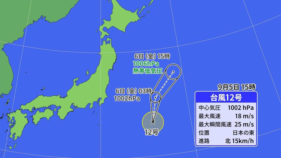 台風12号進路予想図