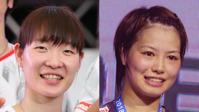 新ペアを発表した松本麻佑選手(左)と福島由紀選手(右)(写真：長田洋平/アフロスポーツ)(写真：新華社/アフロ)