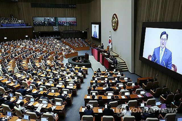 第22代国会の開院式＝2日、ソウル（聯合ニュース）