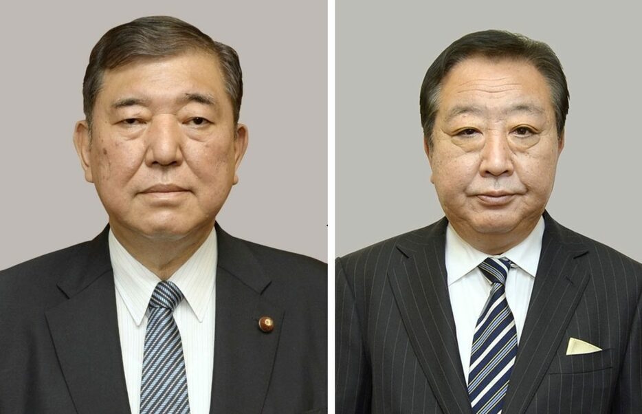 自民党の石破茂新総裁、立憲民主党の野田佳彦代表