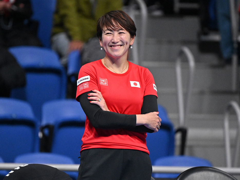 写真はファイナルズ予選カザフスタン戦（東京・有明コロシアム）での杉山愛監督（Getty Images）