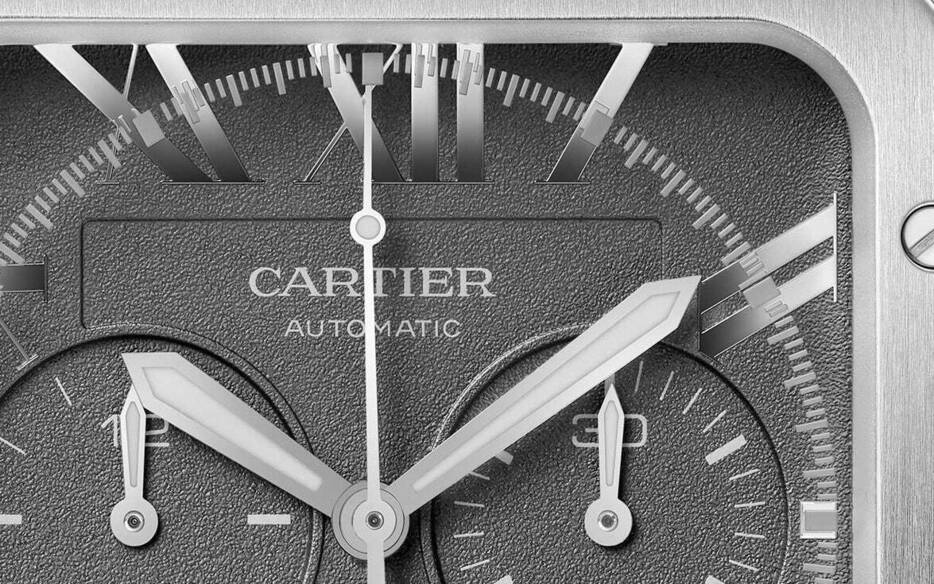 「CARTIER サントス ドゥ カルティエ」SSケース&ブレスレット、自動巻き、エクストララージモデル（縦51.3×横43.3mm）、日本限定220本。