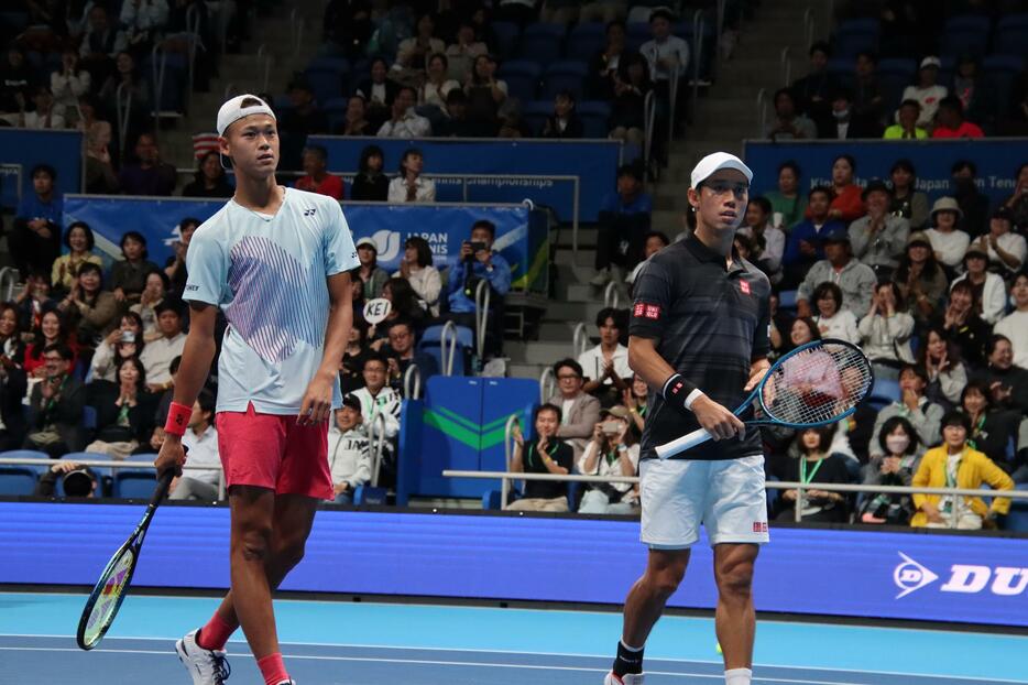 （左から）坂本怜と錦織圭[画像/tennis365.net]