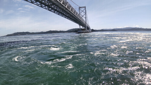 鳴門海峡の渦潮。淳仁天皇もこの光景をみたのだろうか