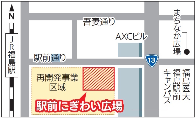 駅前にぎわい広場となる再開発事業エリアの一角。１０月１日から一般開放される