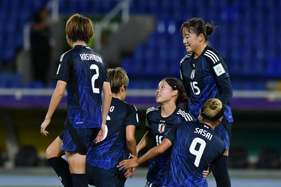 ゴールを祝うヤングなでしこ (C)Getty Images